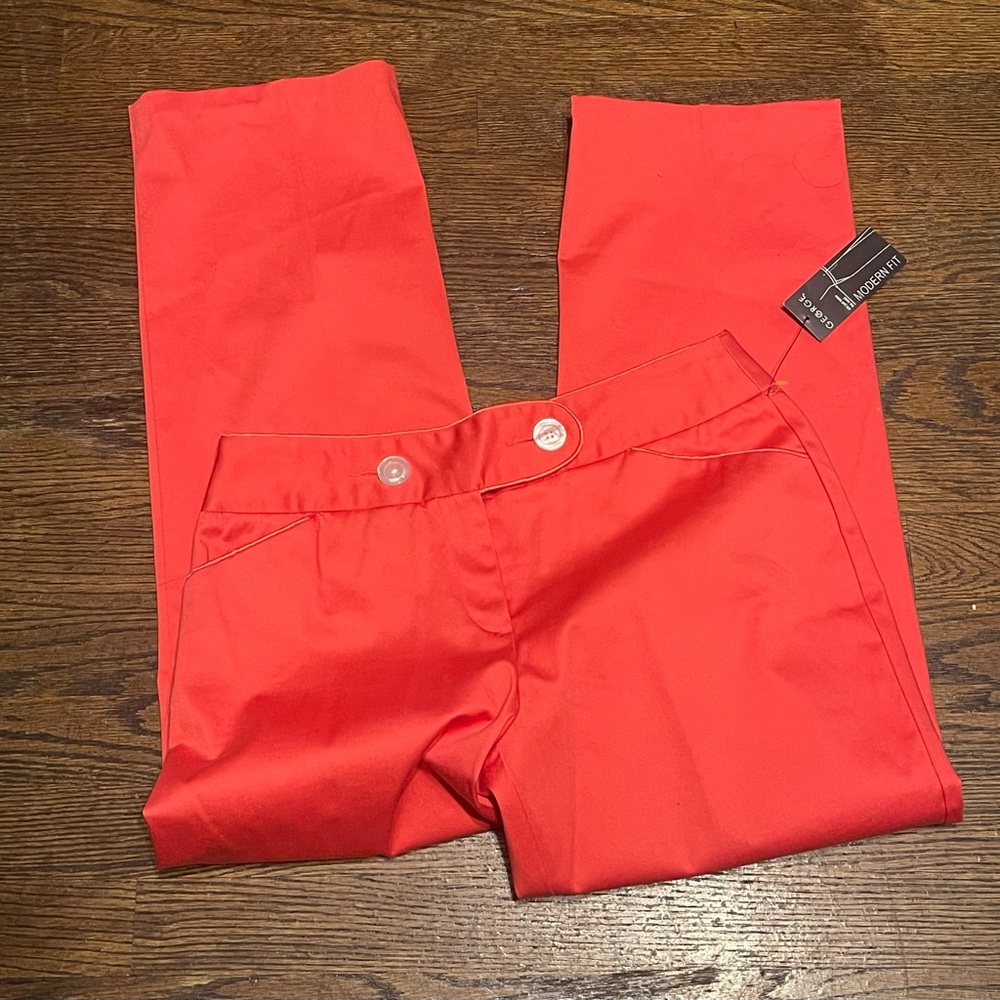 George women’s casual Wide-Leg High-Rise size 6 Pants in Coral NWT - Picture 6 of 15